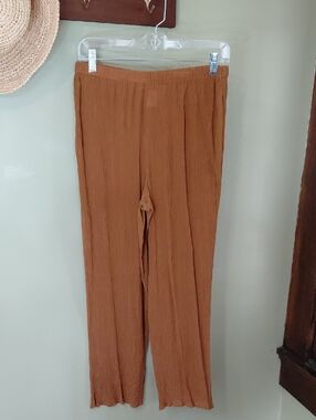 Coldwater Creek Silk Crinkle Pants - Rust Brown